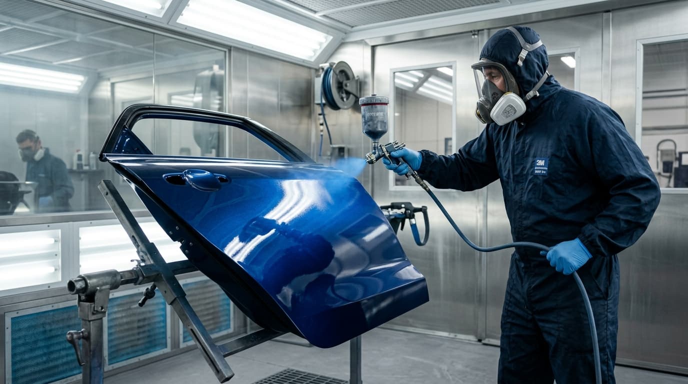 Professional mobile auto paint spray refinishing